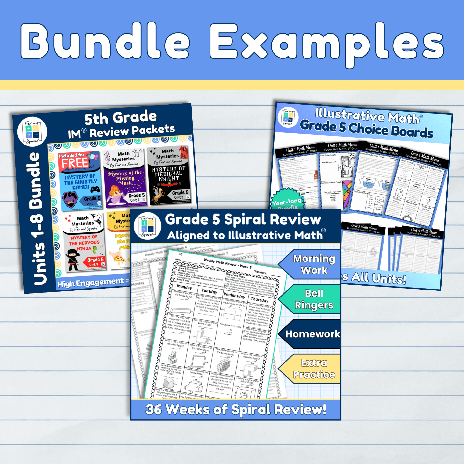 IM-aligned resource bundle — Math Mysteries, Spiral Reviews, and more for Grades 2–5