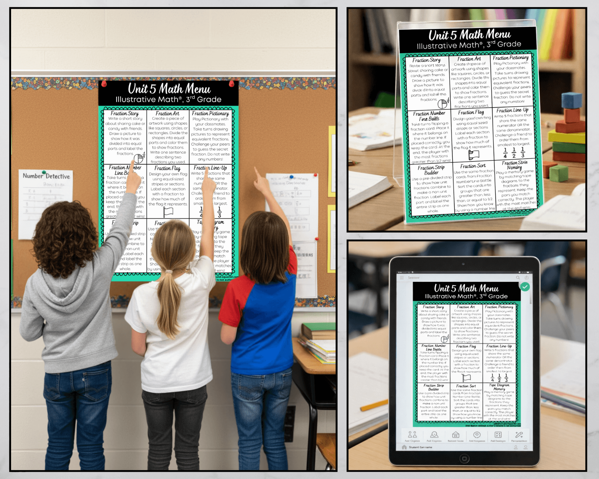 Illustrative Math Choice Board — differentiated math practice activity for elementary students, Grades 2–5
