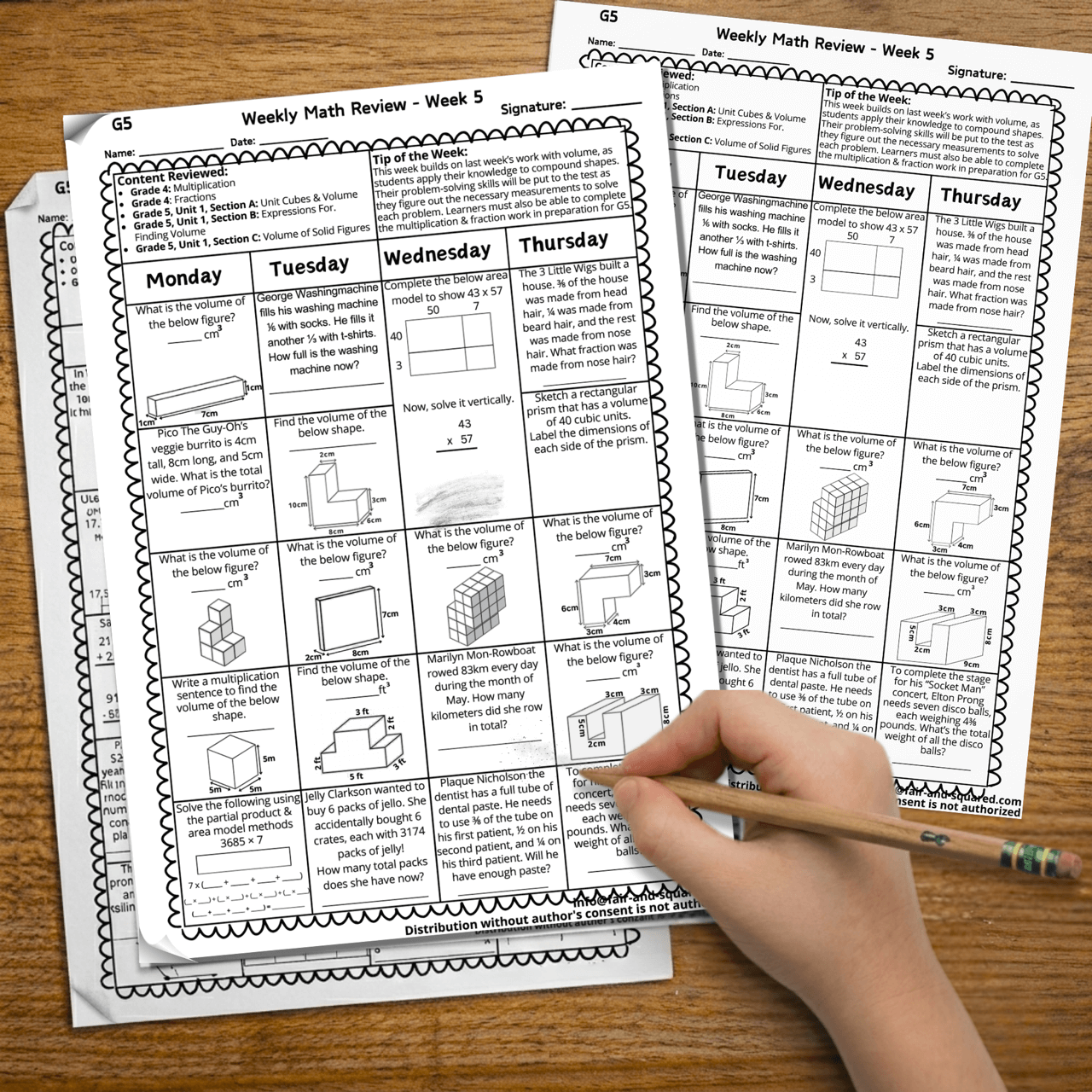 IM-aligned Spiral Review daily practice worksheet for Grades 2–5 — sample preview